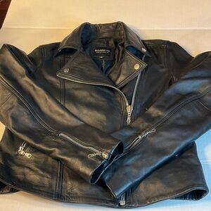Barneys New York Classic Black Leather Jacket